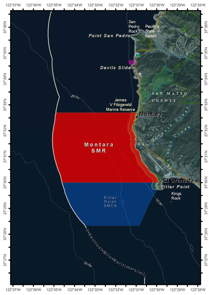 Map of Montara State Marine Reserve - click to enlarge in new tab